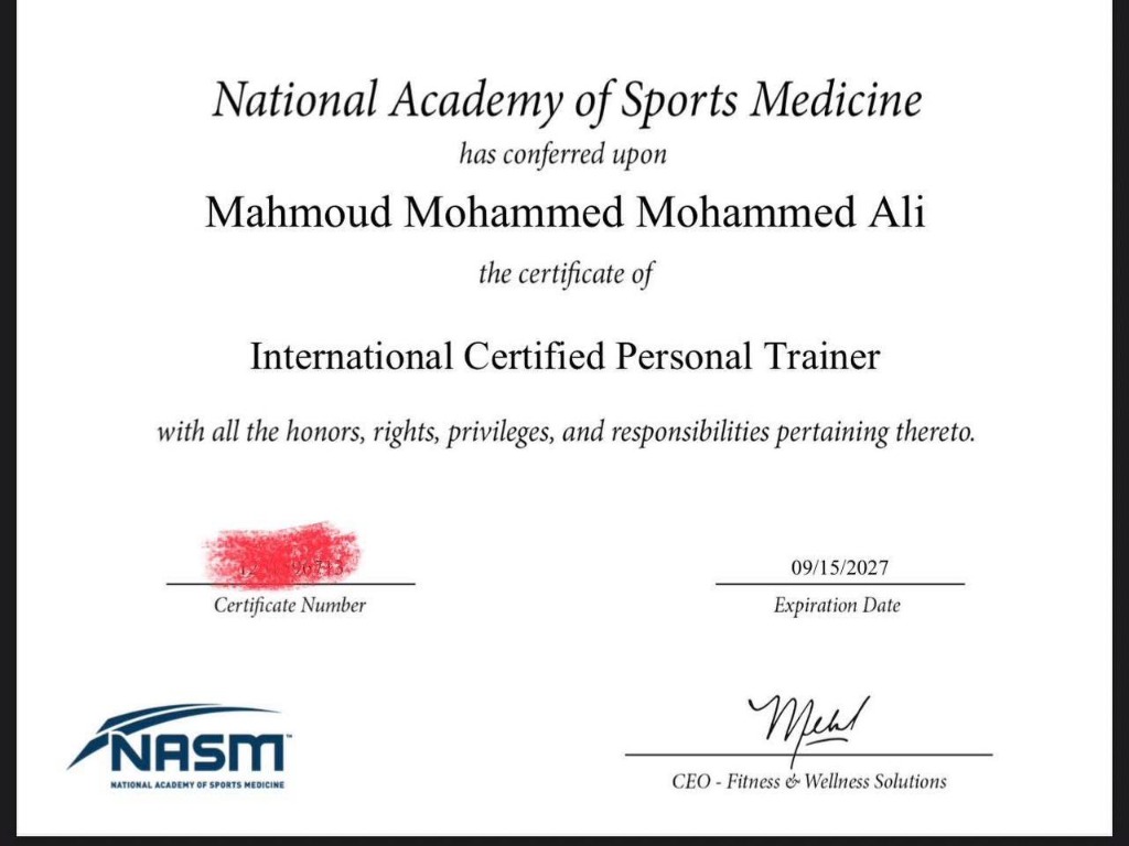 NASM Certificate